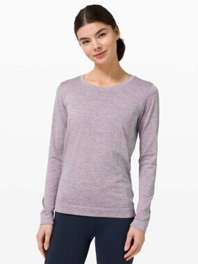Lululemon Swiftly Relaxed Long Sleeve Dapple Dot Slate/Fuchsia Multi Size 10